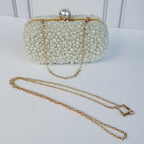 Bolsa Dorada Con Perlas