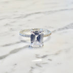 Anillo Plata 925 Rectangulo Solitario con Lateral