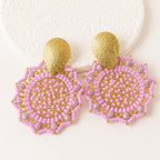 Aretes Chapa De Oro Gota y Mándala