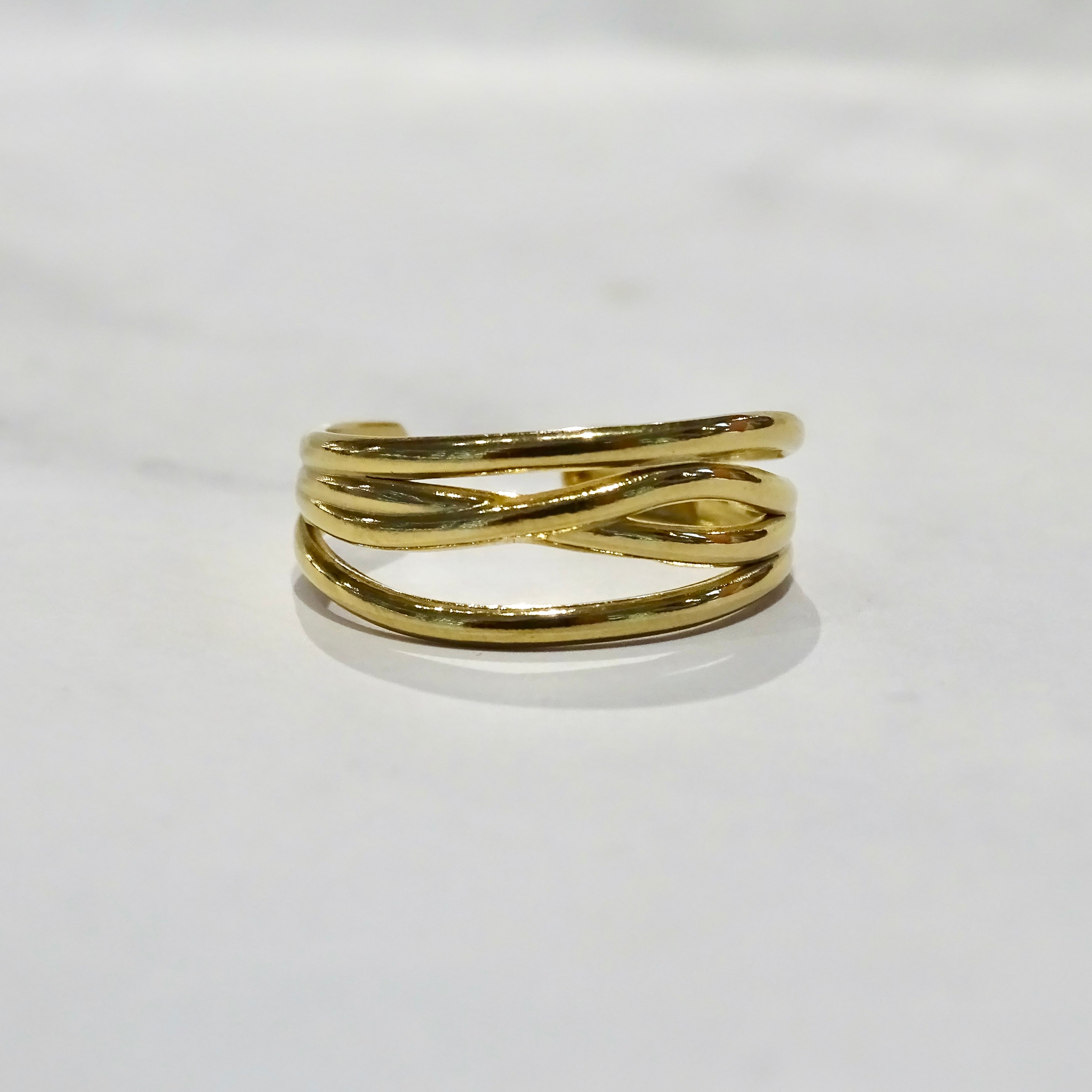 Anillo Acero Inoxidable Entrelazado