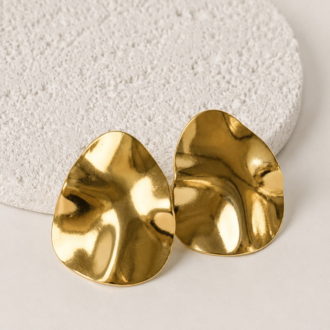 Aretes Acero Inoxidable Cuadrados ondulados