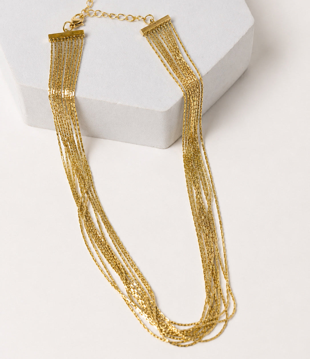 Collar Acero Inoxidable múltiples cadenas delgadas