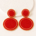 Aretes Chapa De Oro Doble Circulo Chaquira