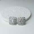 Aretes Rodio Cuadrados