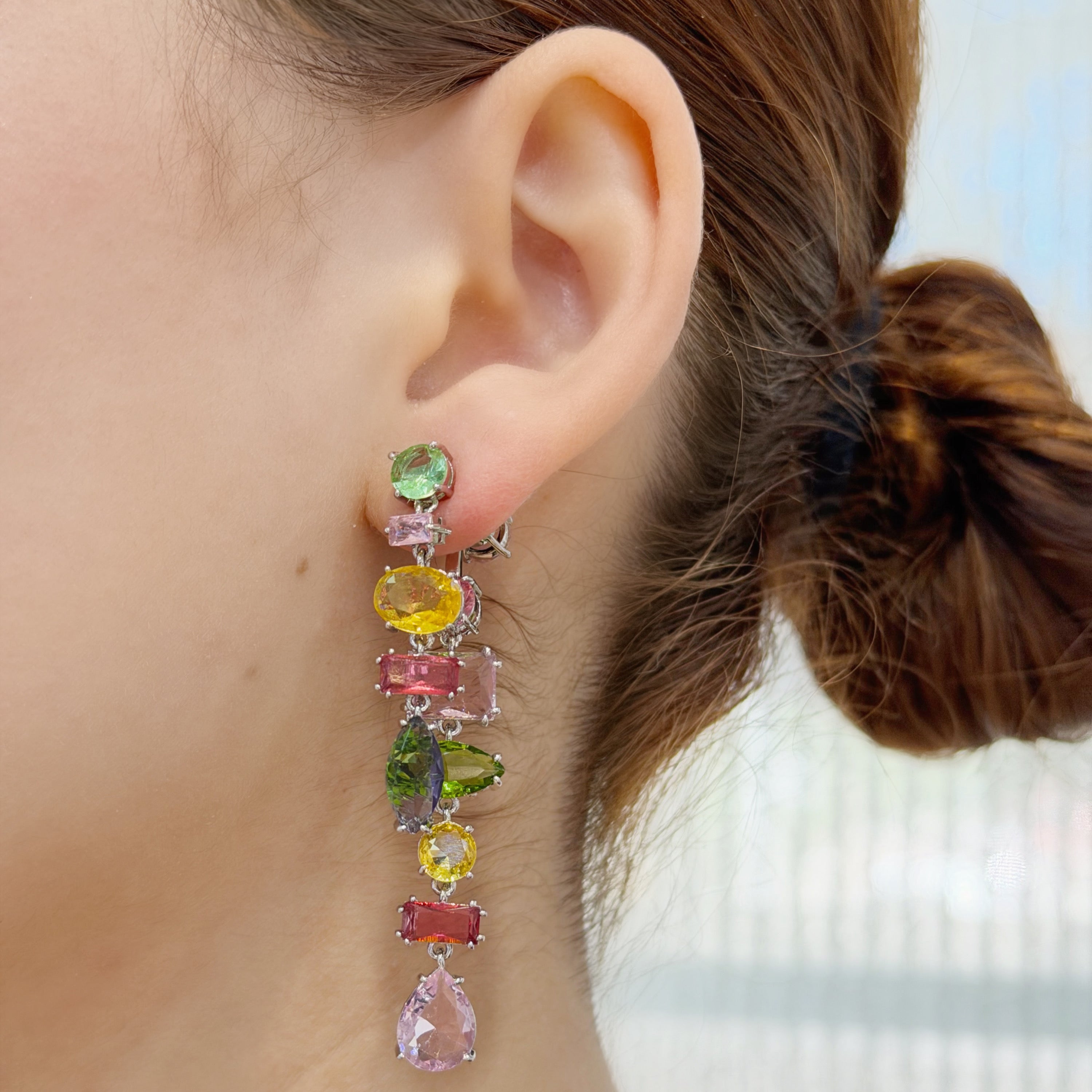 Aretes Rodio Largos colores