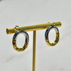 Aretes Acero Inoxidable Aro Bicolor