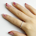 Anillo Plata 925 4 Mini Corazones y Cristales