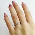 Anillo Plata 925 Baguette Rectangular Con Cristales