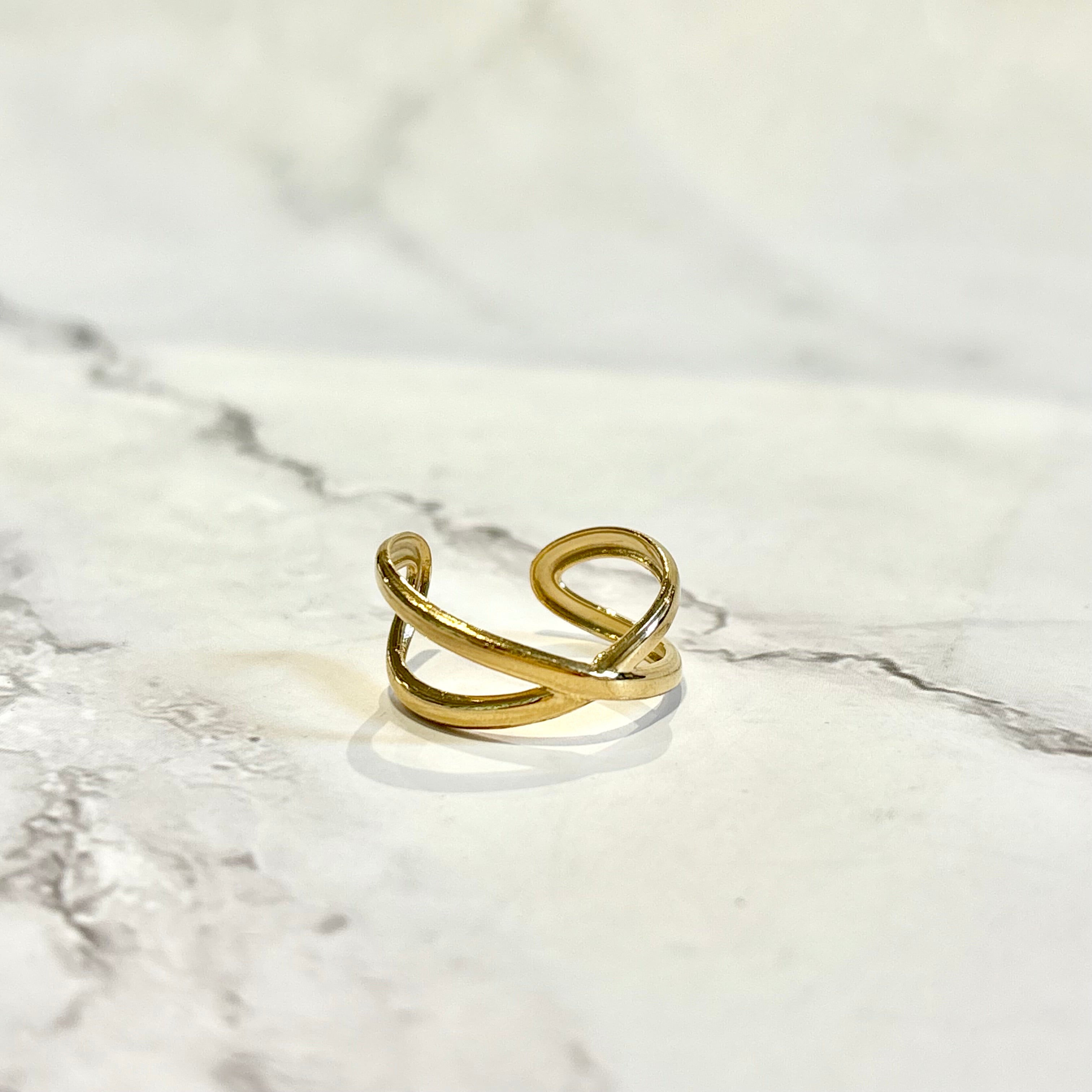 Anillo Acero Inoxidable Cruzado