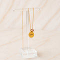 Collar Acero Inoxidable Medalla Grande con Birthstone Transversal Personalizado