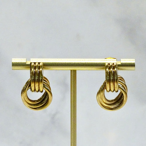 Aretes Acero Inoxidable Golden Circles