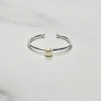 Anillo Acero Inoxidable Skinny con Perla