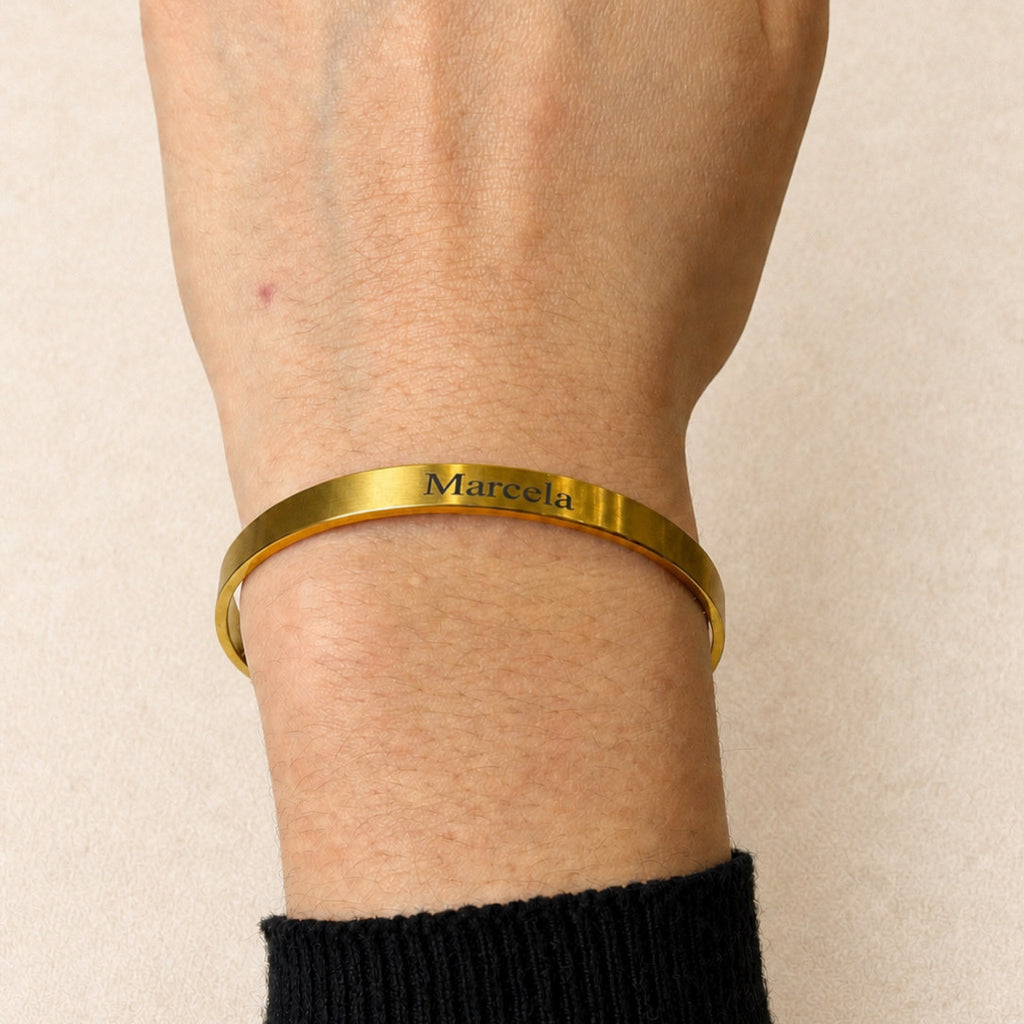 Brazalete Acero Inoxidable 4mm y 6 mm Personalizado  (c/u)