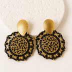 Aretes Chapa De Oro Gota y Mándala