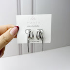 Aretes Acero Inoxidable Doble Con Cadena