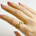 Anillo Acero Inoxidable Ajustable Con Curvas