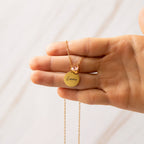 Collar Acero Inoxidable Medalla Grande con Birthstone Transversal Personalizado