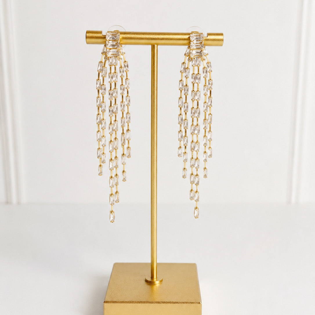 Aretes Acero Inoxidable Cascada Baguettes