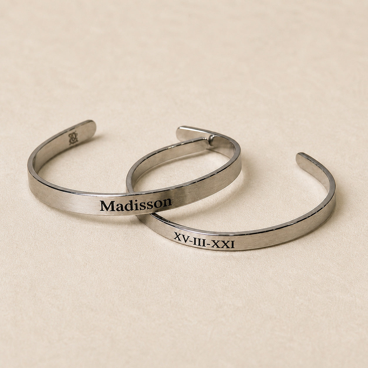 Brazalete Acero Inoxidable 4mm y 6 mm Personalizado (c/u)