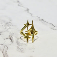 Cargar imagen en el visor de la galería, Anillo Acero Inoxidable Triple Estrella