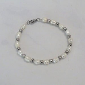 Pulsera Acero Inoxidable Perlas