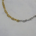 Collar Acero Inoxidable Eslabon Ceros Bicolor