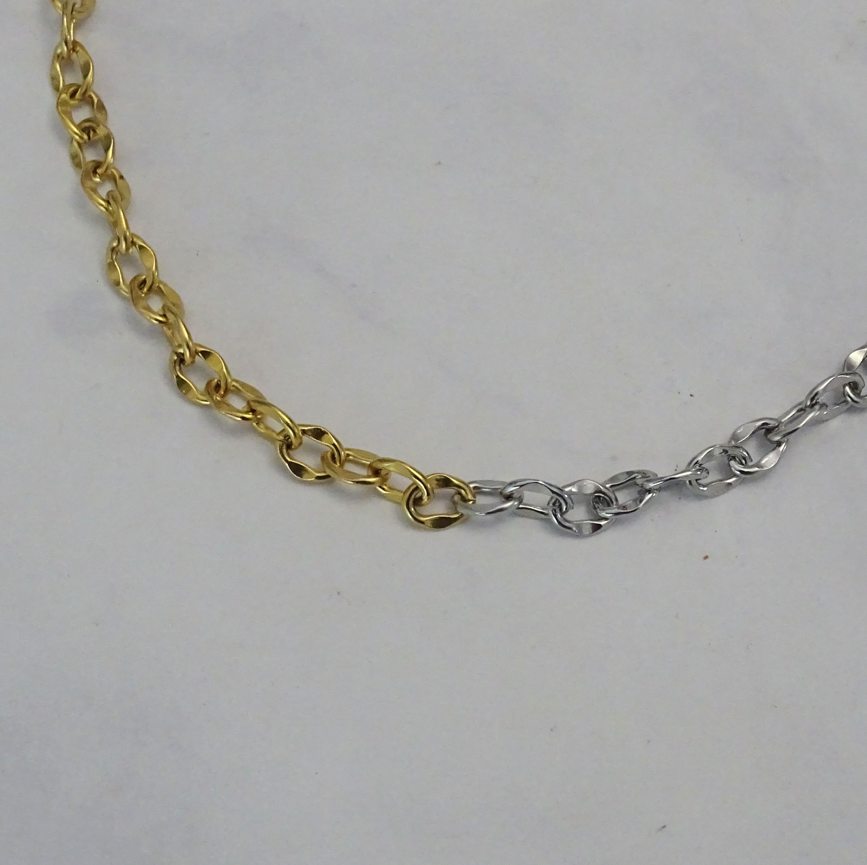 Collar Acero Inoxidable Eslabon Ceros Bicolor