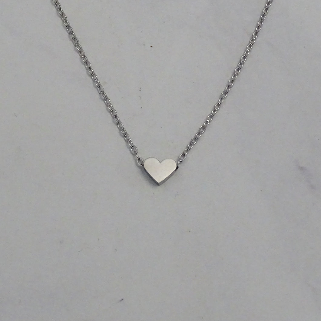 Collar Acero Inoxidable Corazon Mini