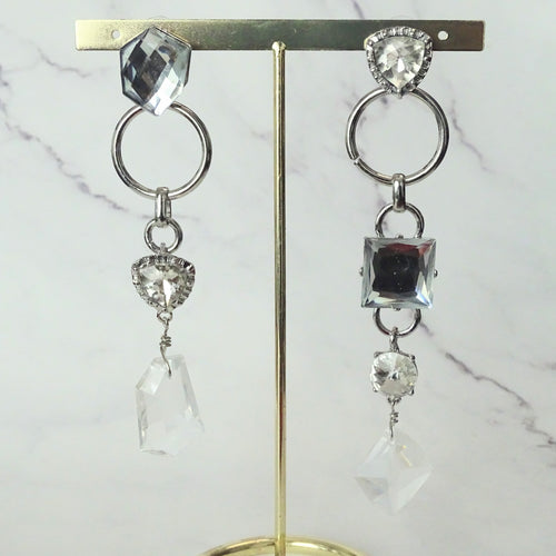 Aretes Statement Plateados Largos