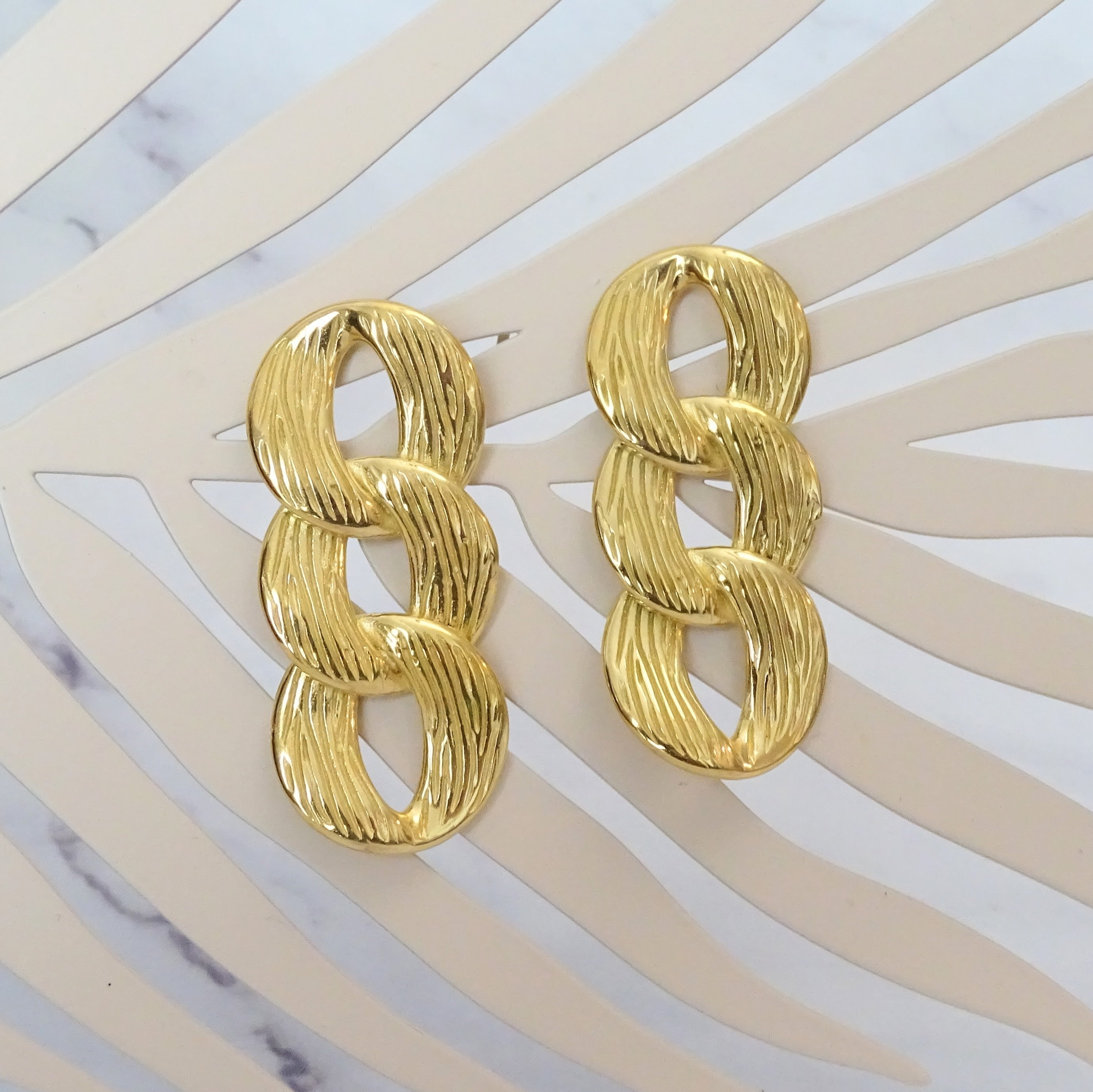 Aretes Acero Inoxidable 3 Eslabones