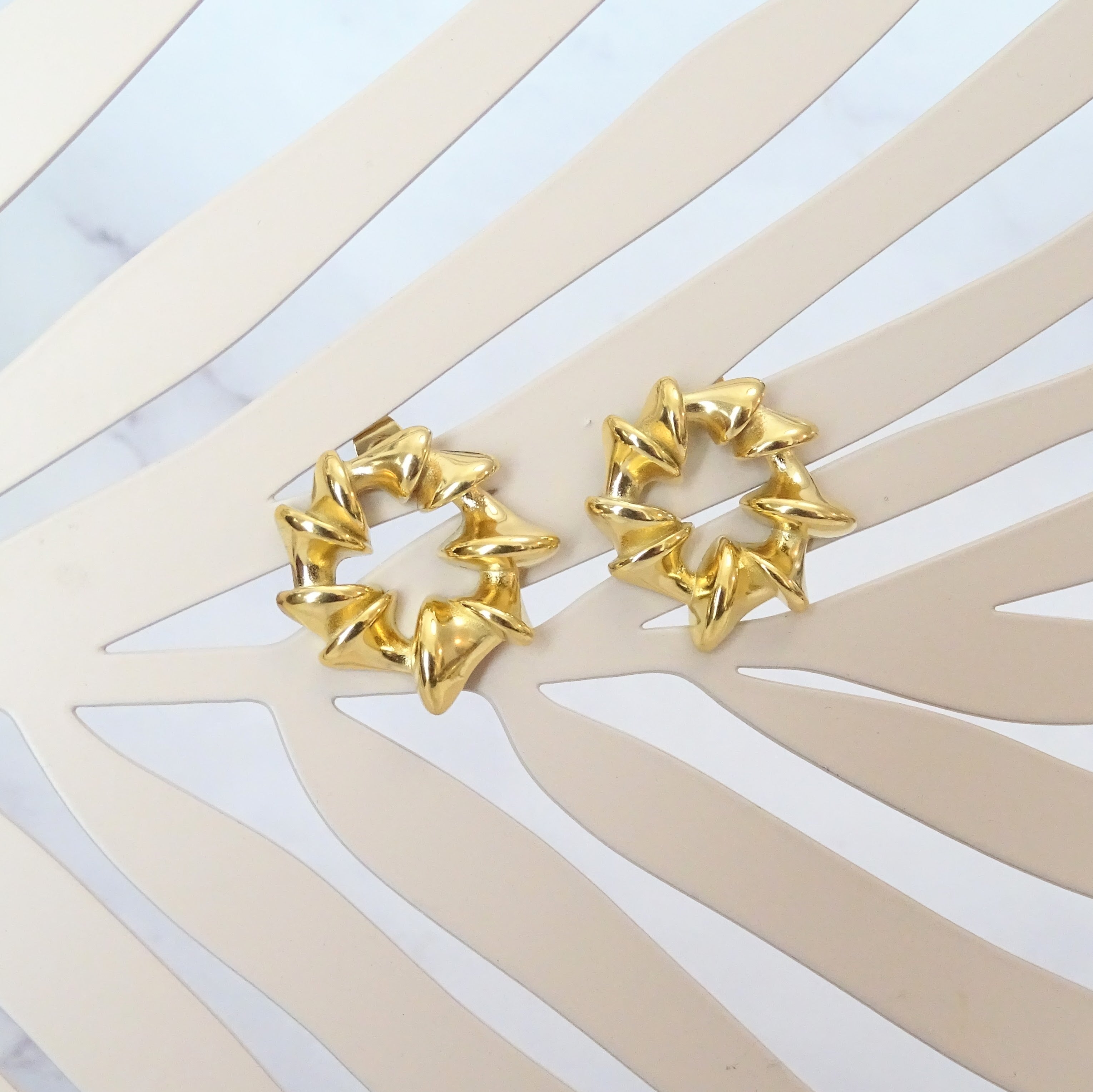 Aretes Acero Inoxidable Circulo Tornado