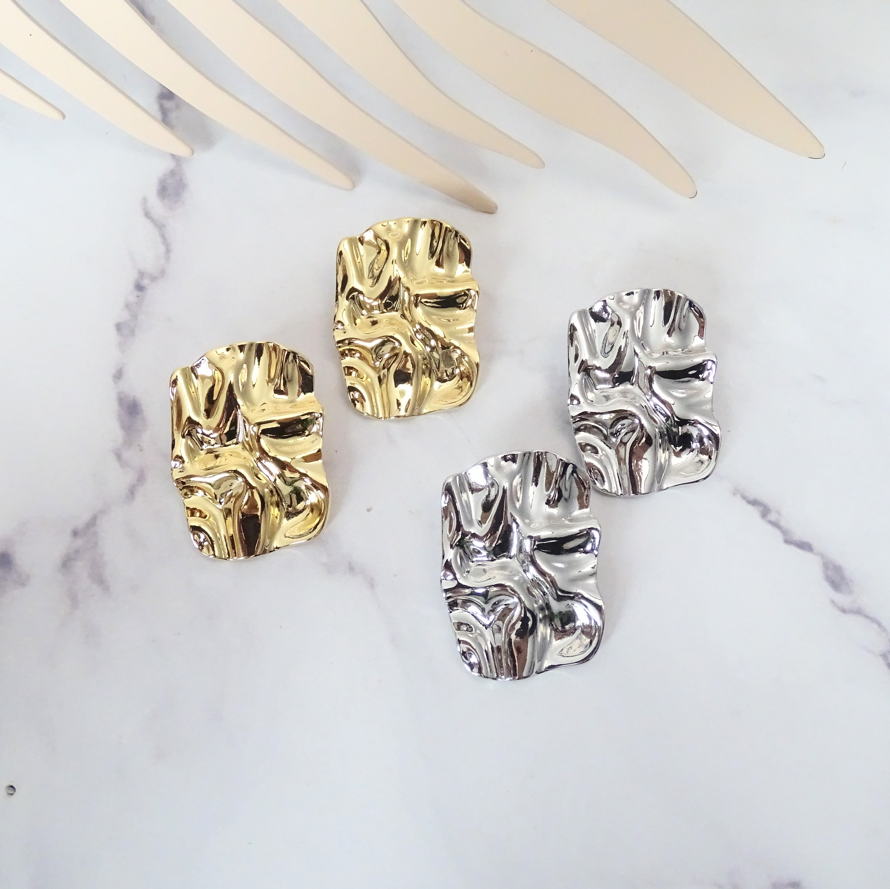 Aretes Acero Inoxidable Stud Rectangulo