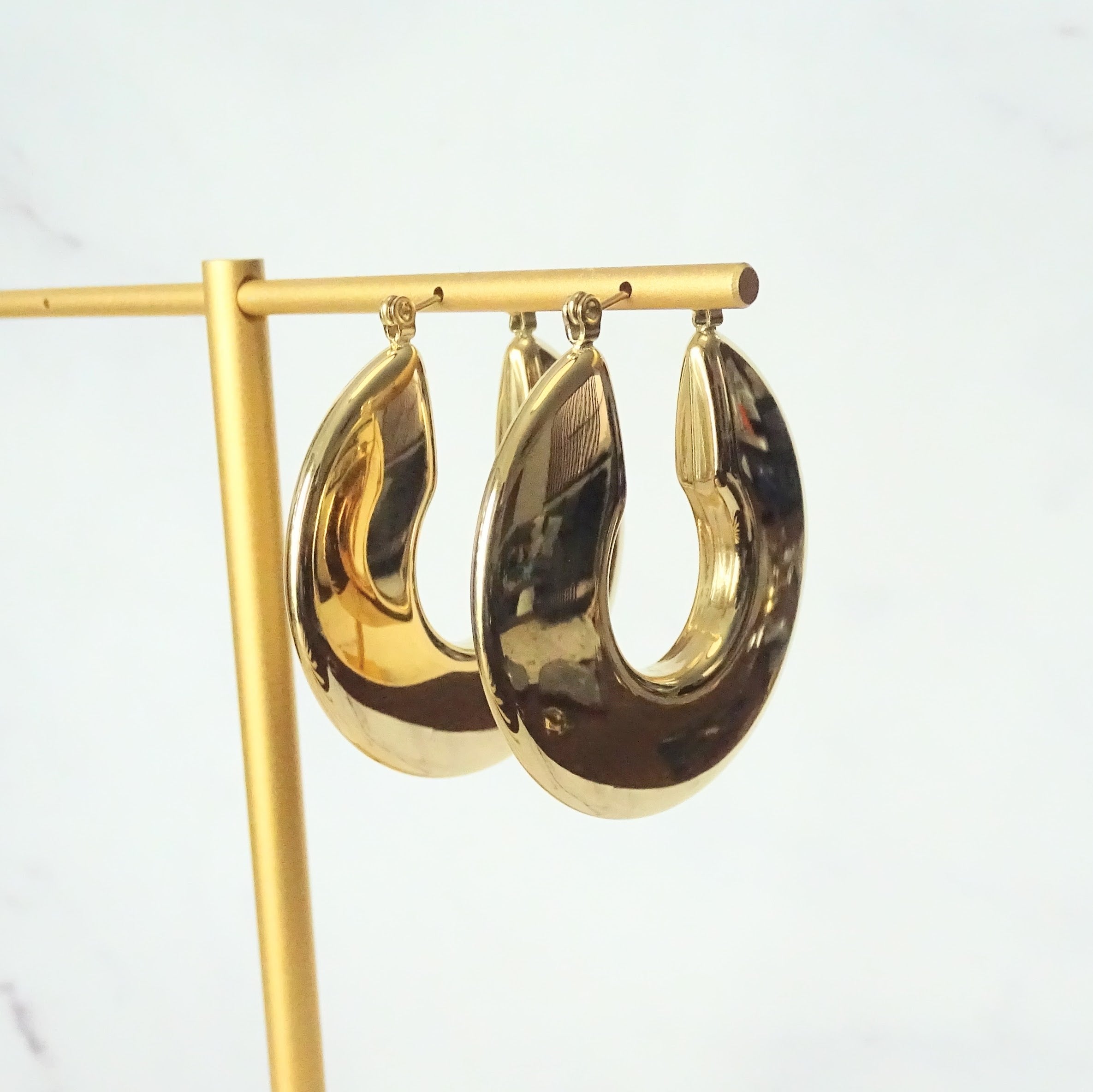 Arracadas Acero Inoxidable Chunky Planas