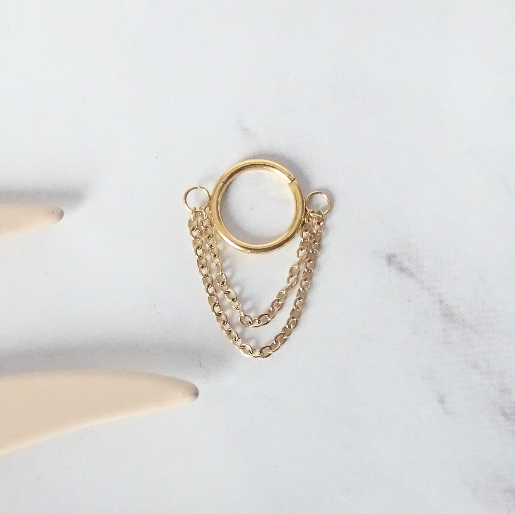 Piercing Acero Inoxidable Doble Cadena