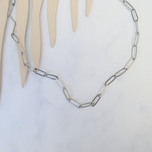 Collar Acero Inoxidable Clip Plano