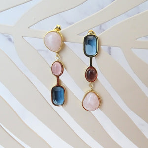 Aretes Acero Inoxidable Triple Multicolor