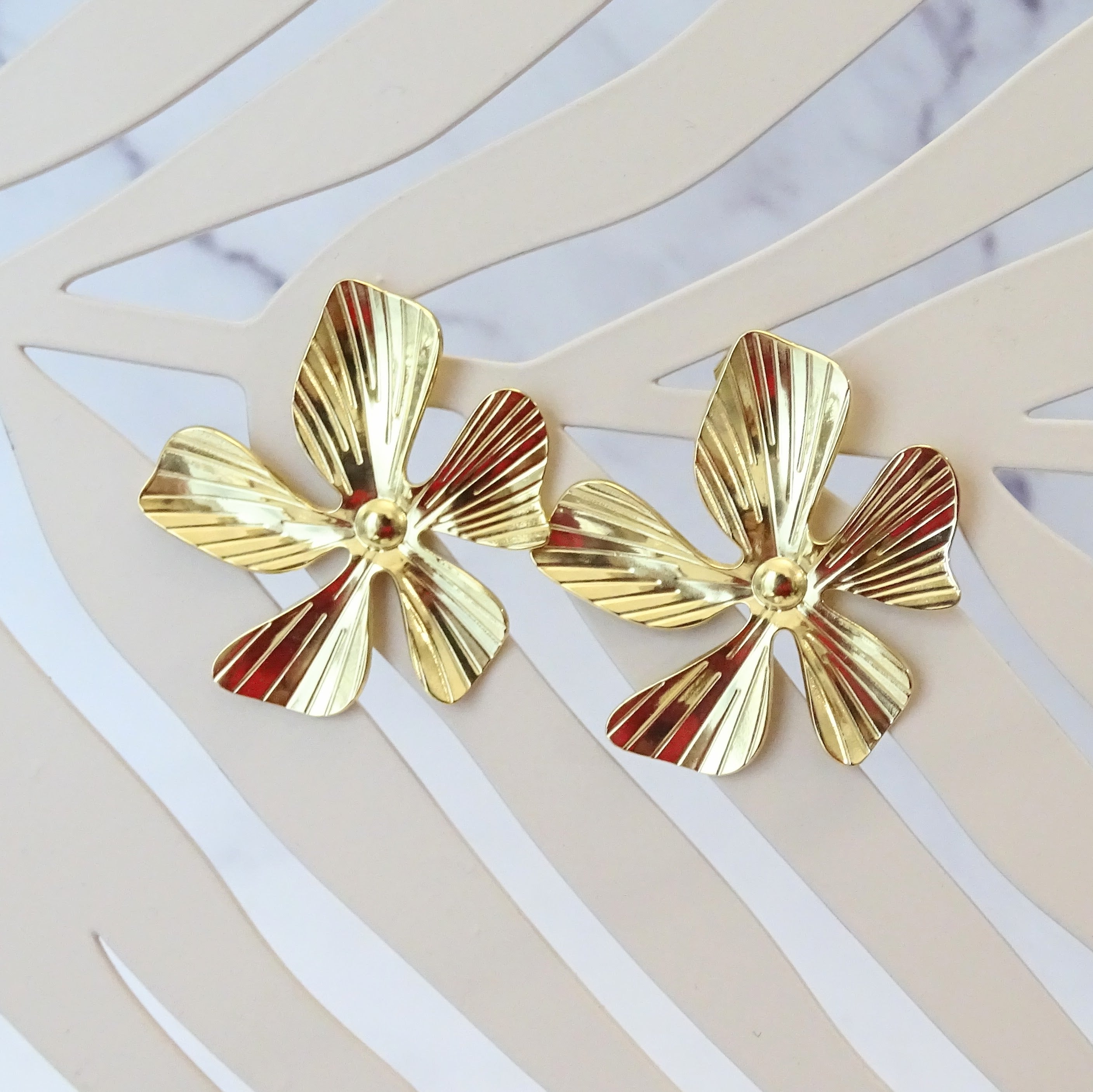 Aretes Acero Inoxidable Flor