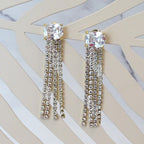 Aretes Acero Inoxidable Crist Rect y Tiras