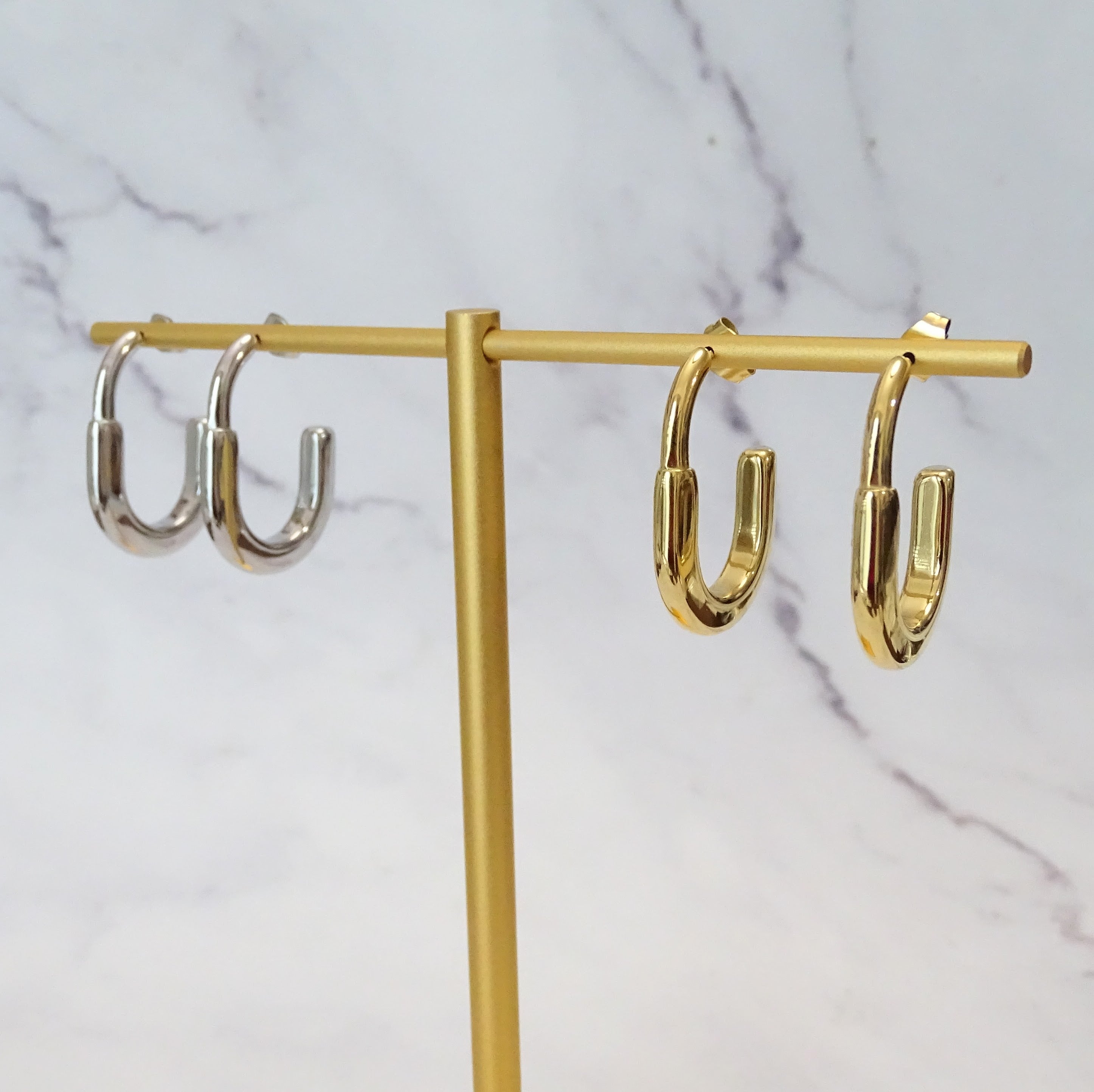 Arracadas Acero Inoxidable Semi Gruesa