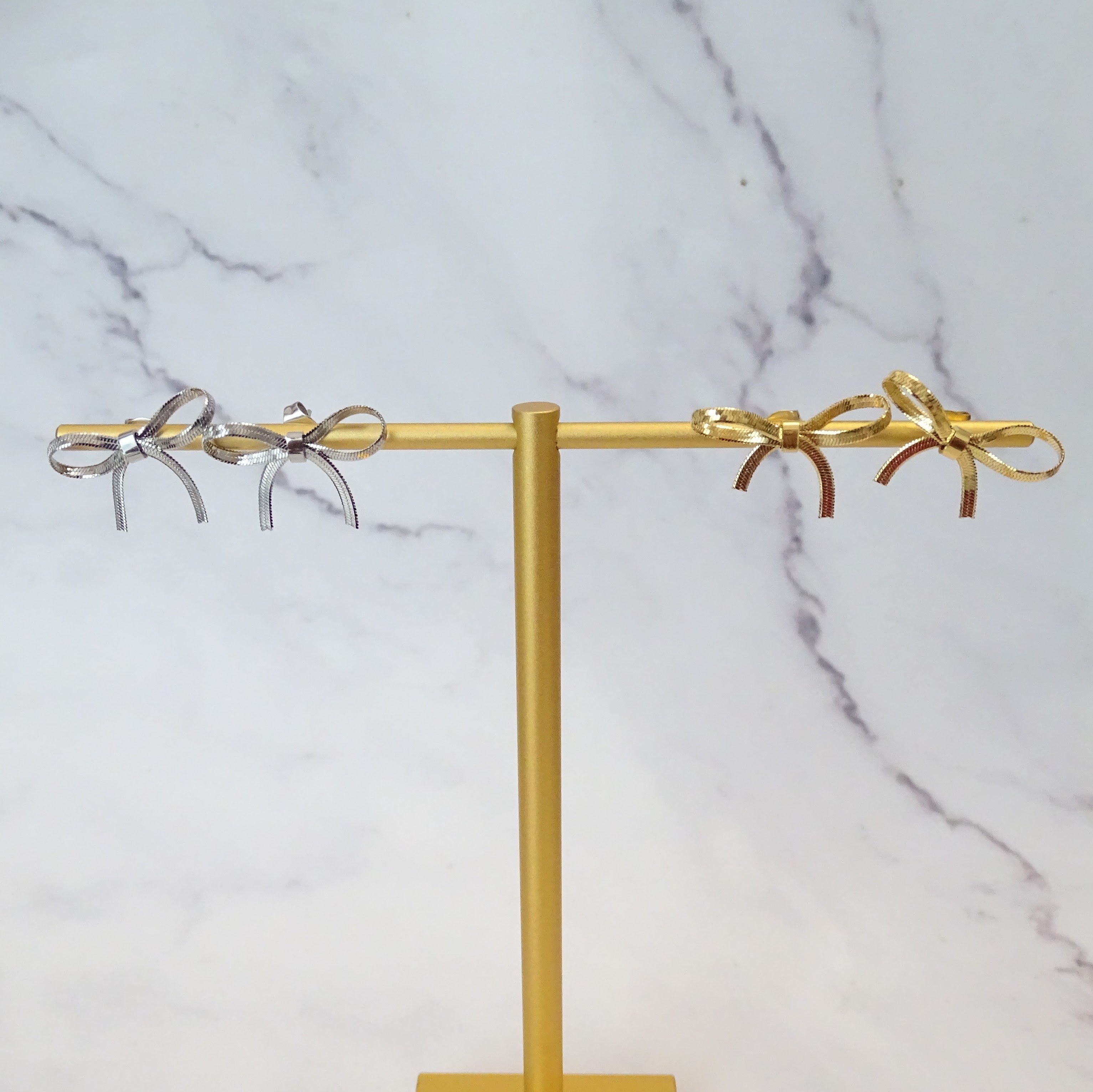 Aretes Acero Inoxidable Moño Chico