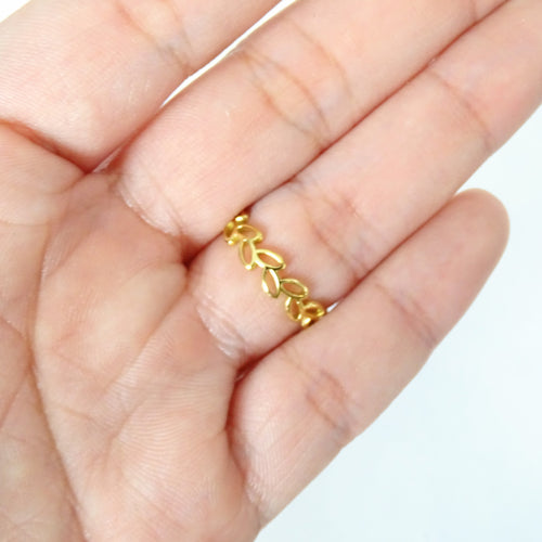 Anillo Acero Inoxidable Hojitas