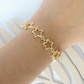 Pulsera Chapa de Oro Estrellas