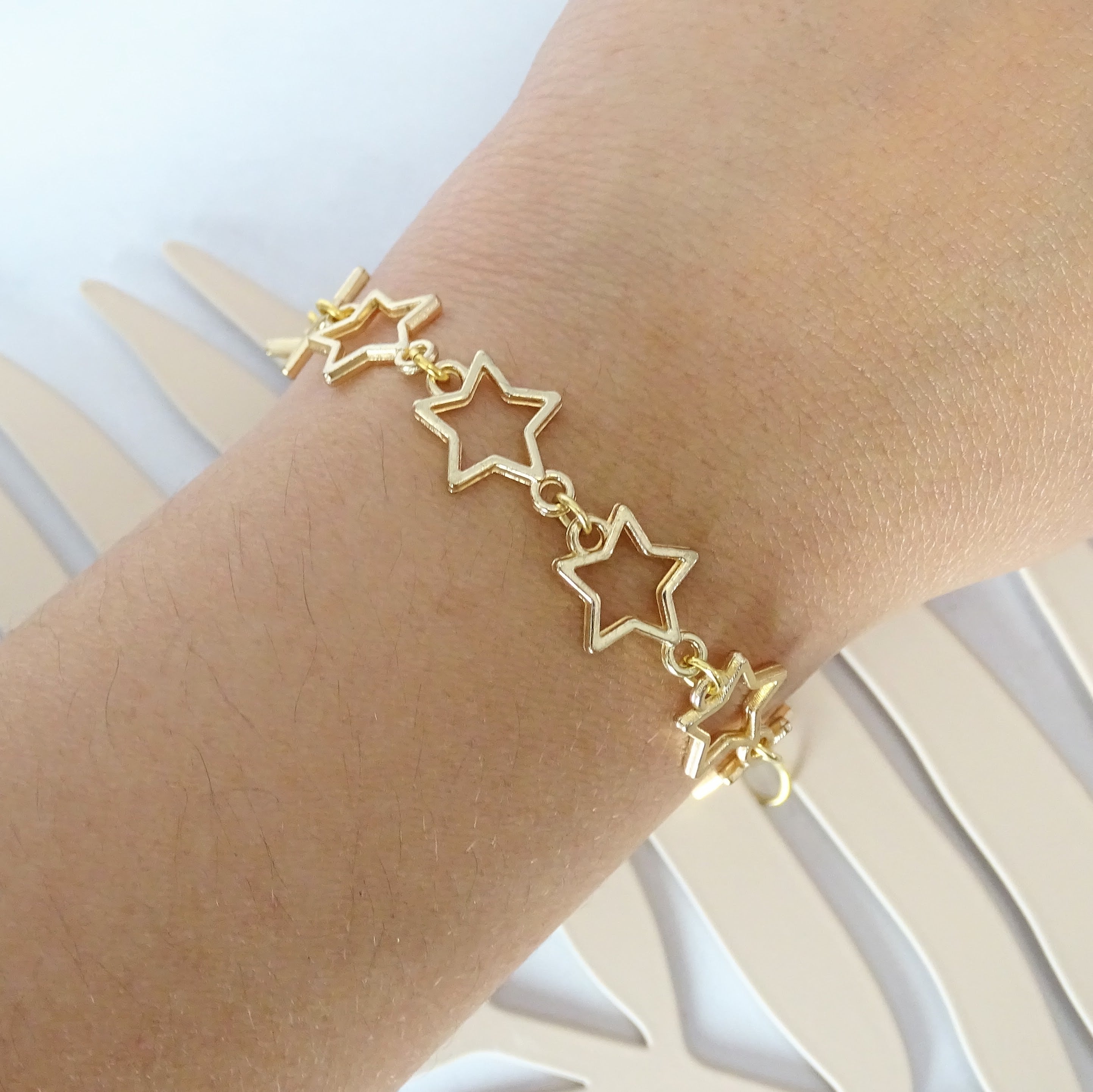 Pulsera Chapa de Oro Estrellas