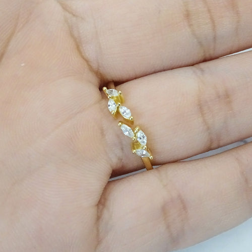 Anillo Plata 925 con Chapa de Oro Hojitas