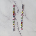 Aretes Baño de Rodio Largos Colores