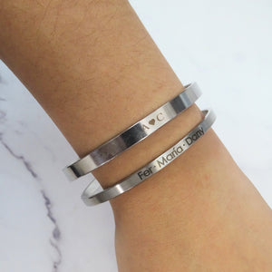 Brazalete Acero Inoxidable 4mm y 6 mm Personalizado (c/u)