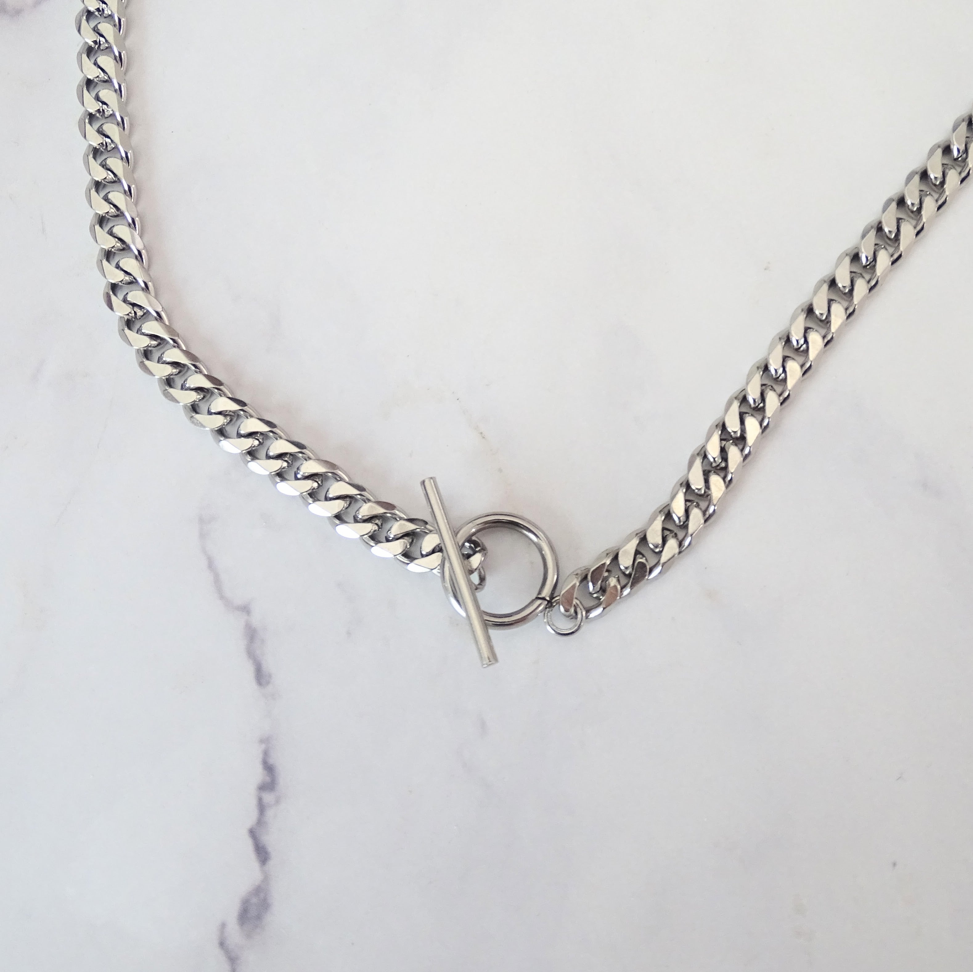 Collar Acero Inoxidable Eslabon Broche