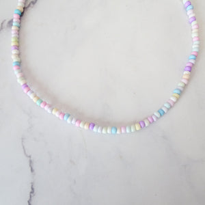 Collar Acero Inoxidable Chaquira Pastel