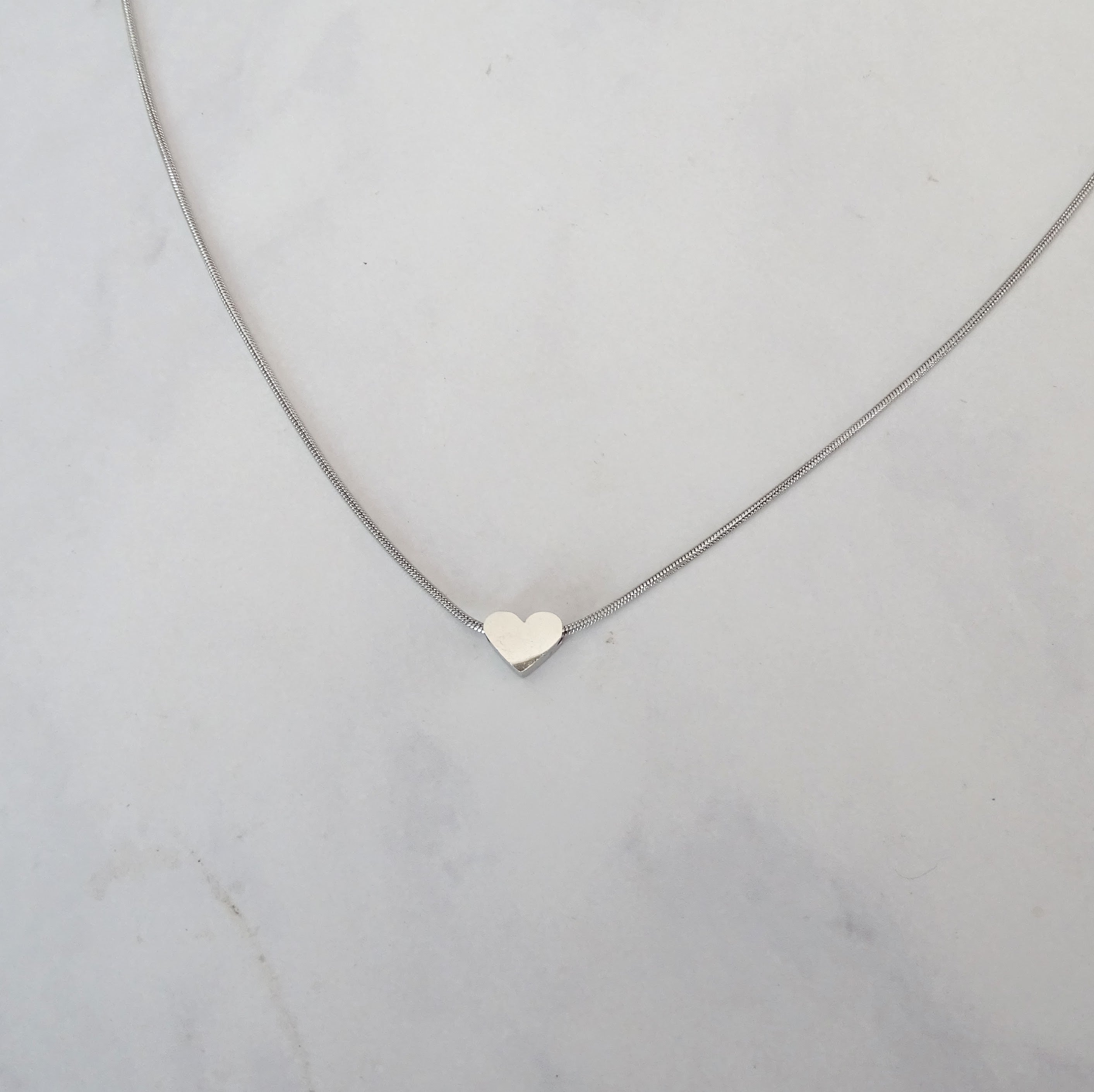 Collar Acero Inoxidable Corazon Mini