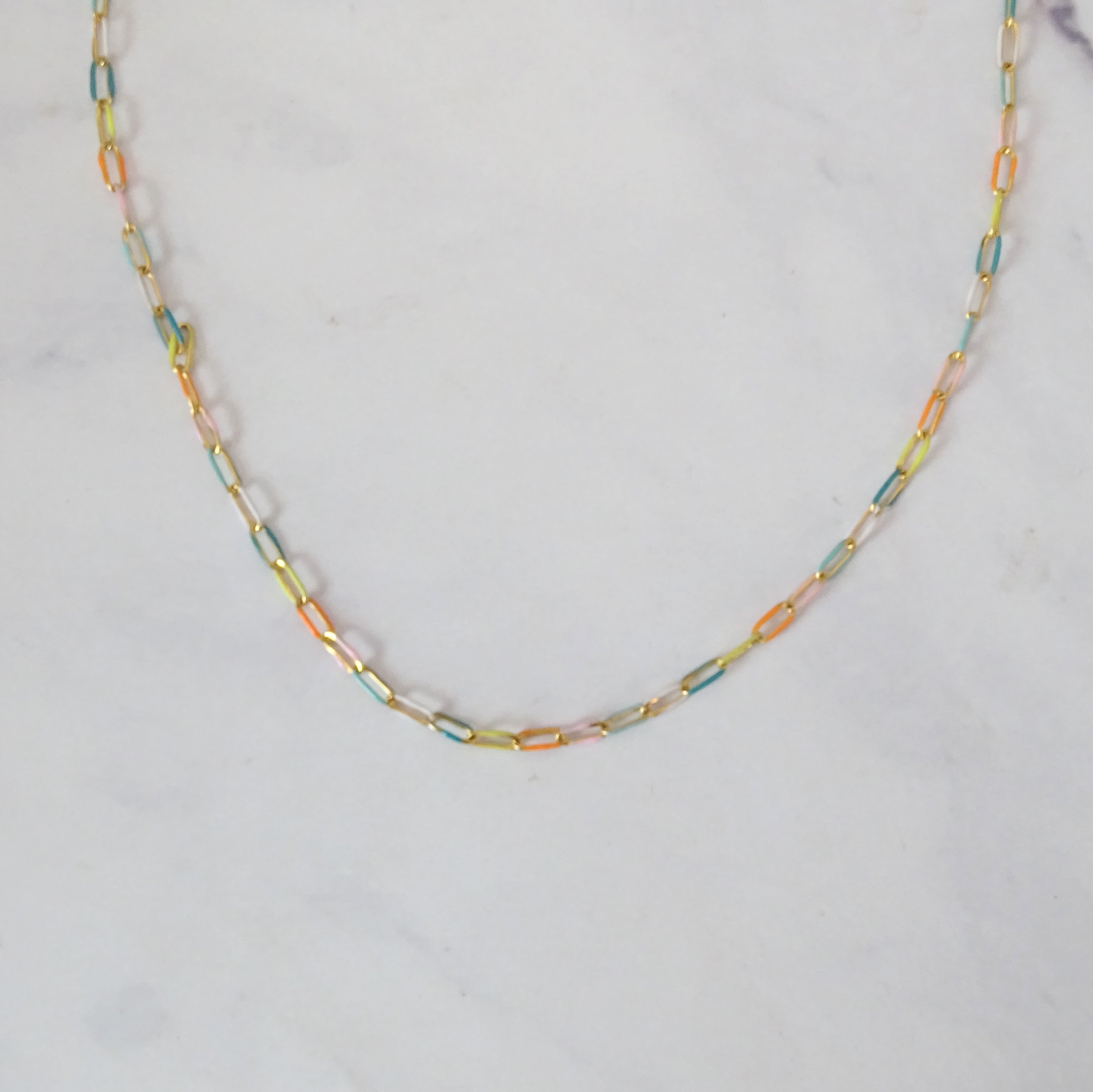 Collar Acero Inoxidable Eslabon Colores